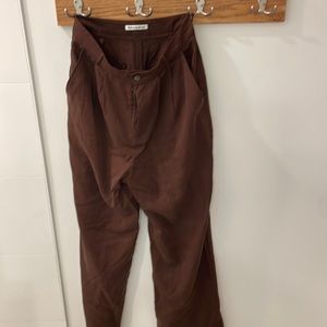 Reformation relaxed brown trouser